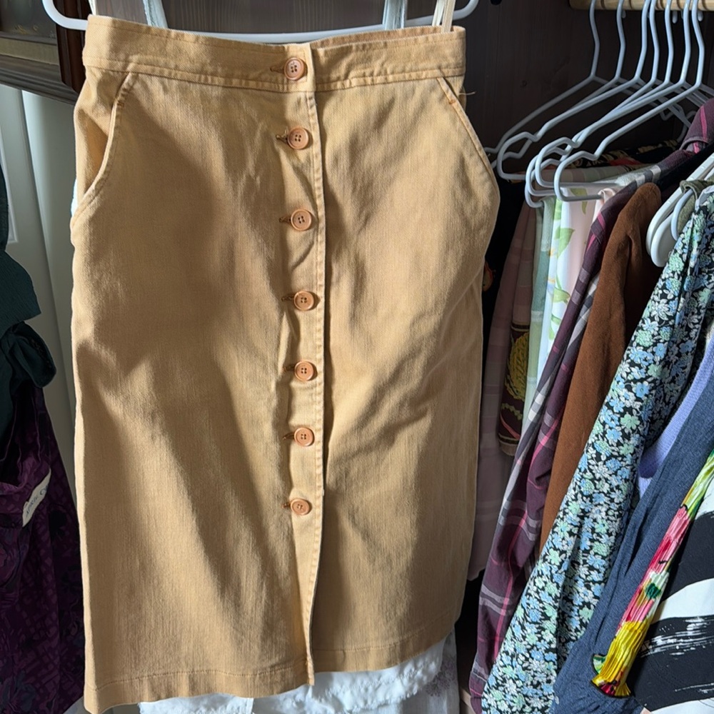 Wilfred Denim Midi Button Skirt